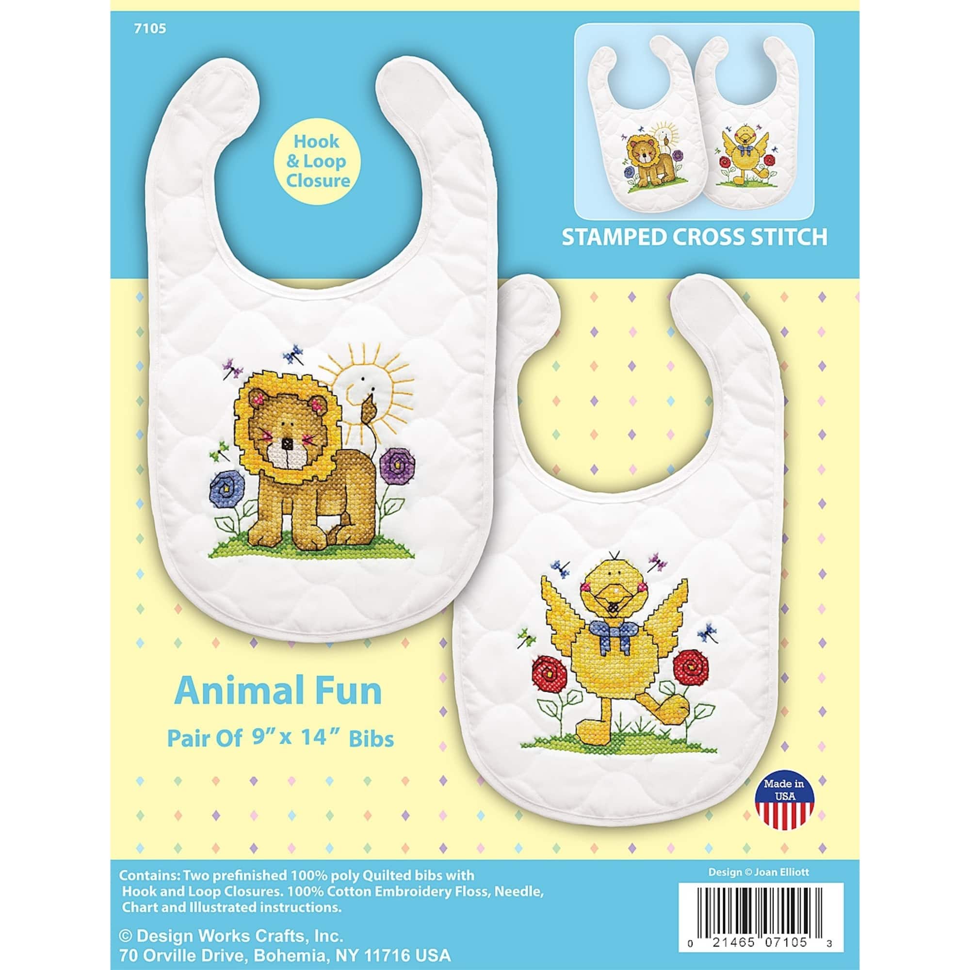 Design Works™ ABC Fun Bibs Stamped Cross Stitch Kit